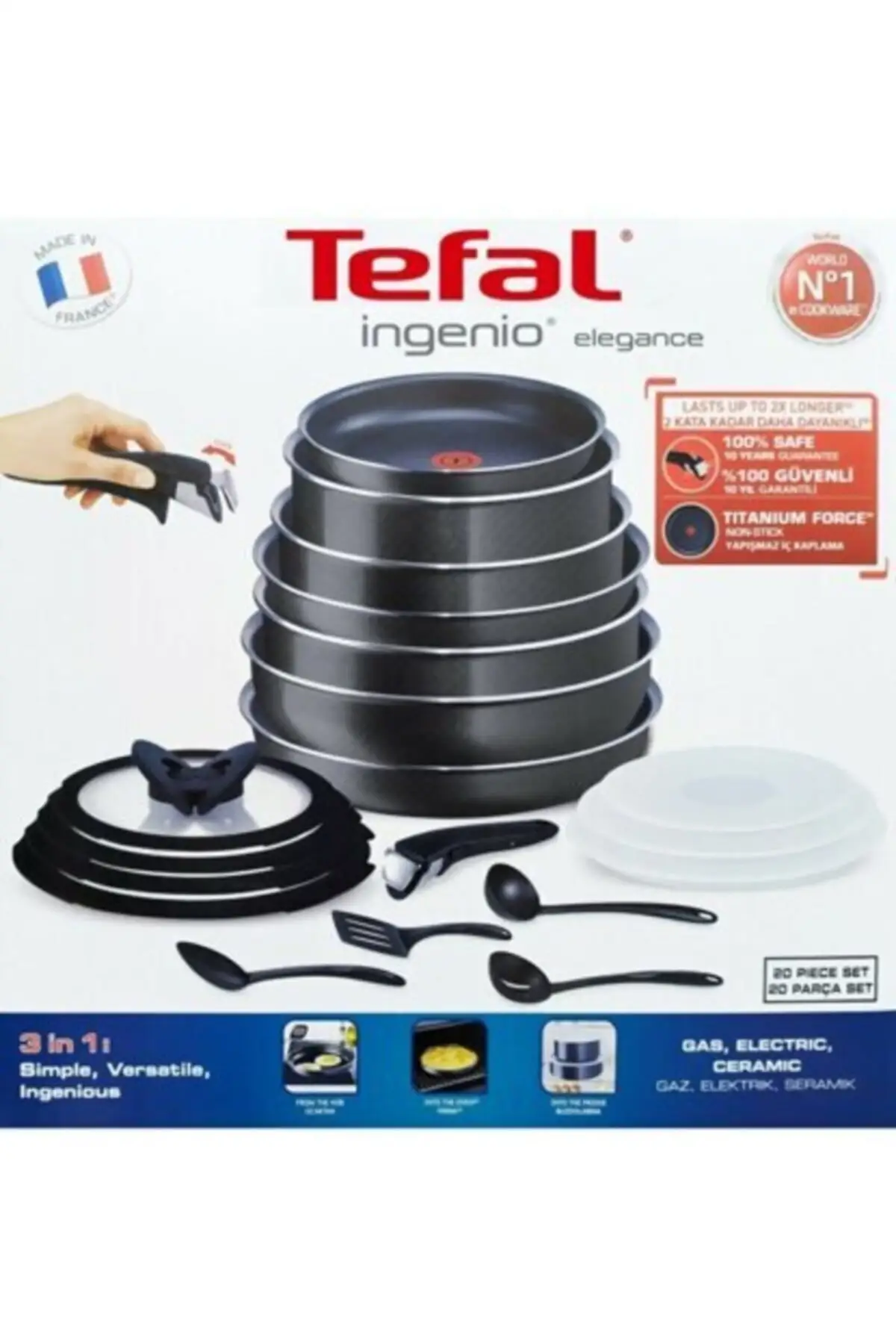 

TEFAL Titanium Ingenio Elegance 20 Piece Maxi Set 20 PIECE