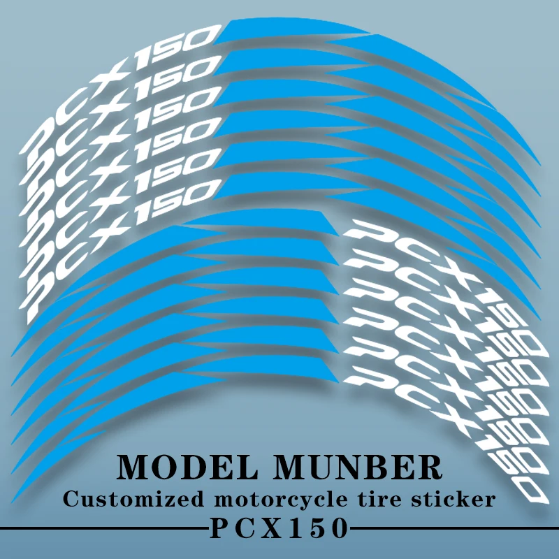 

New Motorcycle Wheel Hub Decoration Decals For pcx 150 PCX150 Moto Tire Rim Stripes Reflective Logo Stickers
