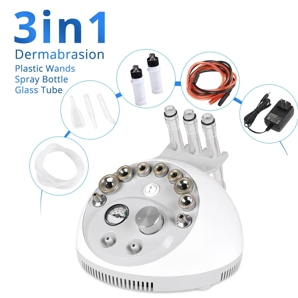 3 In 1 Portable Dermabrasion Microdermabrasion Blackhead Removal Sprayer Skin Care Beauty Machine Home Use Device