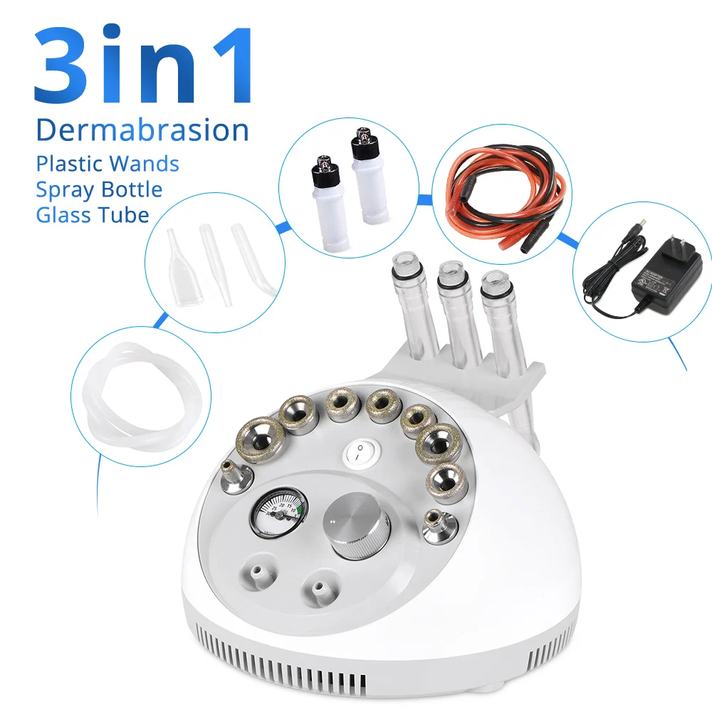 

3 In 1 Portable Dermabrasion Microdermabrasion Blackhead Removal Sprayer Skin Care Beauty Machine Home Use Device