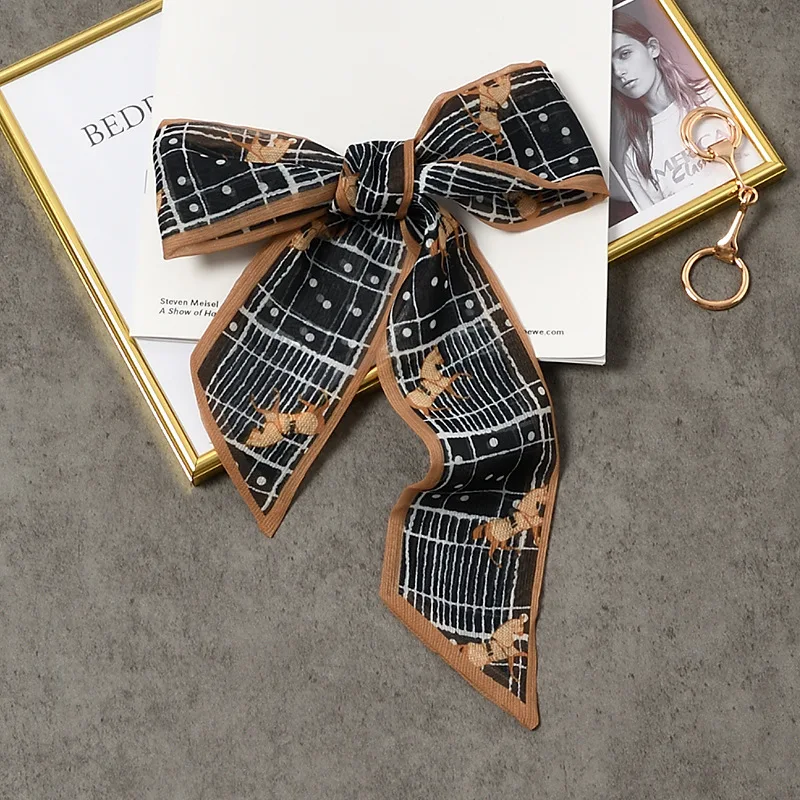 

Летний женский Модный Узкий шарф, чокер, украшенный ремнем для девушек, шелковая бандана из органзы, головной убор, Новинка