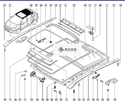 

AZGIANT 1pcs Left Right For Renault Koleo Original Sunroof Glass Slider Assembly Bracket 913819569R 918068065R