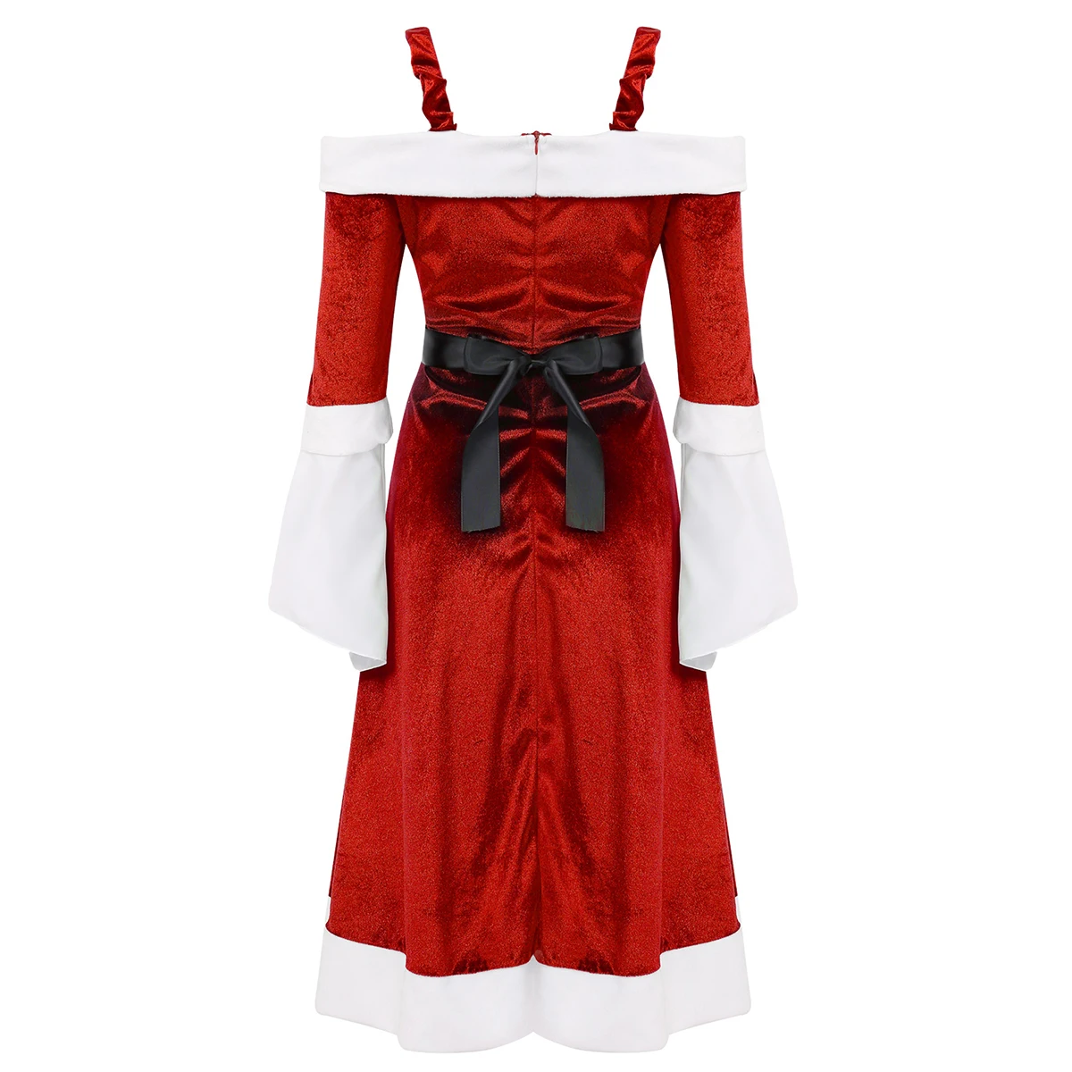 Женский бархатный Рождественский костюм Mrs Miss santa claus маскарадное платье с