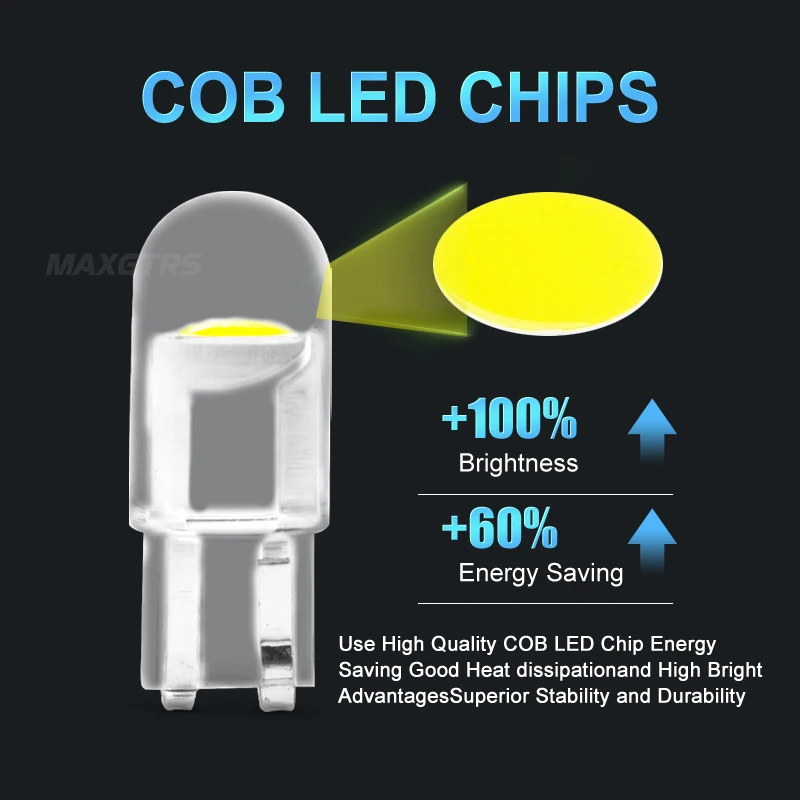 Автомобильные светодиодные дневные ходовые огни COB SMD 194 168 50X T10 LED W5W лампа для