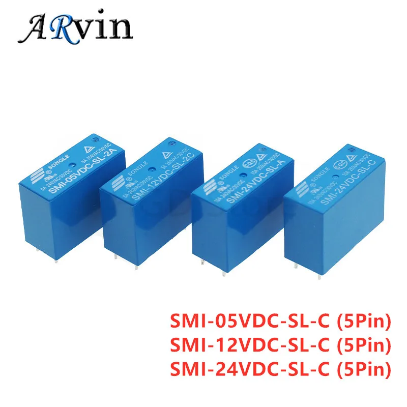 Реле питания SMI-05VDC-SL-C SMI-12VDC-SL-C 5 В 12 24 10 А контактов 2 шт./партия | Обустройство дома