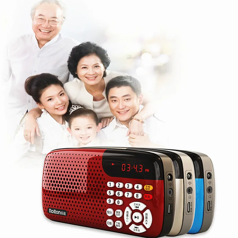Портативный мини радиоприемник Rolton W105 светодиодный стереодисплей USBTF большие