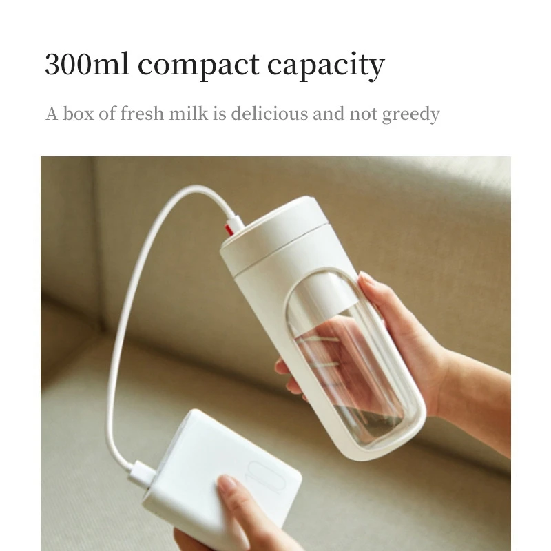 

USB Portable Blender Double Blade Fruit Blender Cup 300Ml Smoothies Maker Personal Blenders