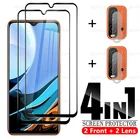 4in1 полное покрытие закаленное Стекло чехол для xiamoi redmi 9 T-9 T, hd-пленка для xiomi redmi 9 t 9a 9c nfc 8a 7a 8 7 Камера защитное устройство для объектива