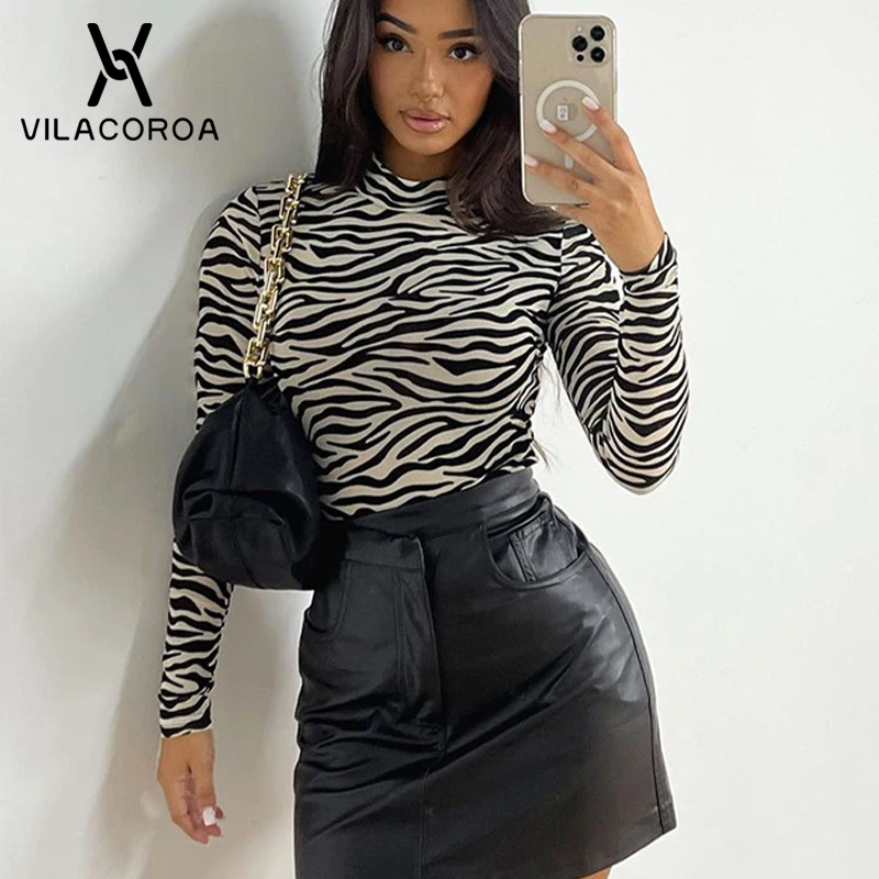 

Облегающий топ с круглым вырезом и длинным рукавом, Женское боди с принтом зебры, привлекательная футболка с открытой спиной, цельный топ на...