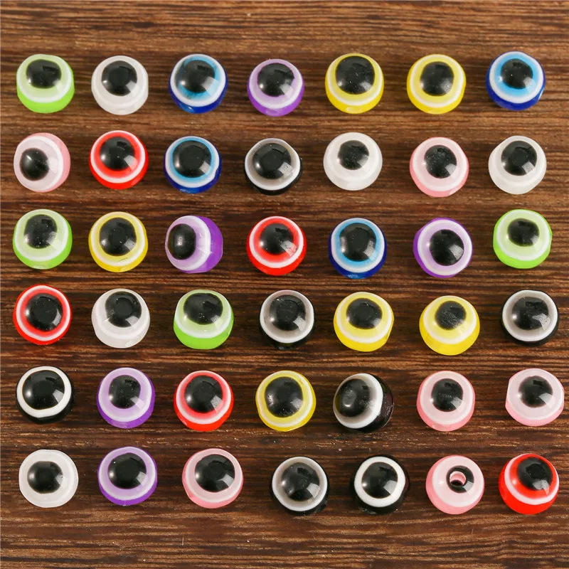 

HEYUYAO 8mm 50pcs/lot Colorful Eye Beads Round Resin Spacer Beads DIY Bracelet Necklace For Jewelry Making Accessories