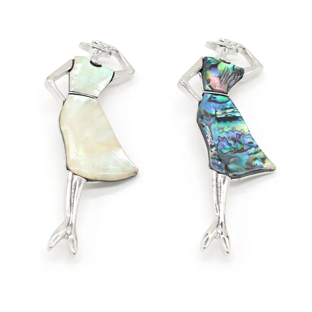 

Explosion Natural Freshwater Shell White Abalone Beautiful Female Brooch Pendant MakingDIY Necklace Earring Jewelry Hanging Gift