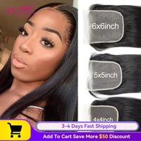 hd transparent lace 6x6 closure 10 20inch brazilian straight 4x4 5x5 lace closure prepluncked unprocessed human hair extensions