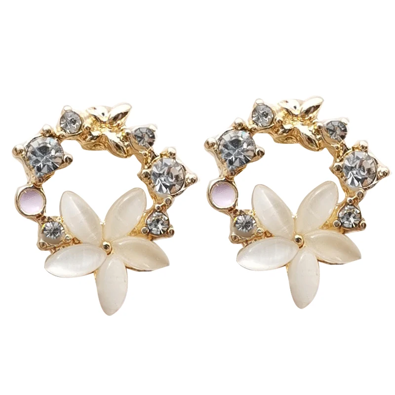 

Mihan S925 needle Fashion Jewelry Flower Earrings High Quality Shiny Crystal Pretty Design Stud Earrings For Celebration Gifts