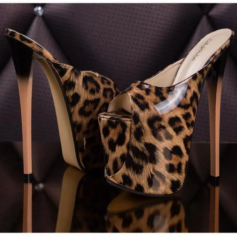 Босоножки женские на высоком каблуке 20 см пикантные сандалии с открытым носком