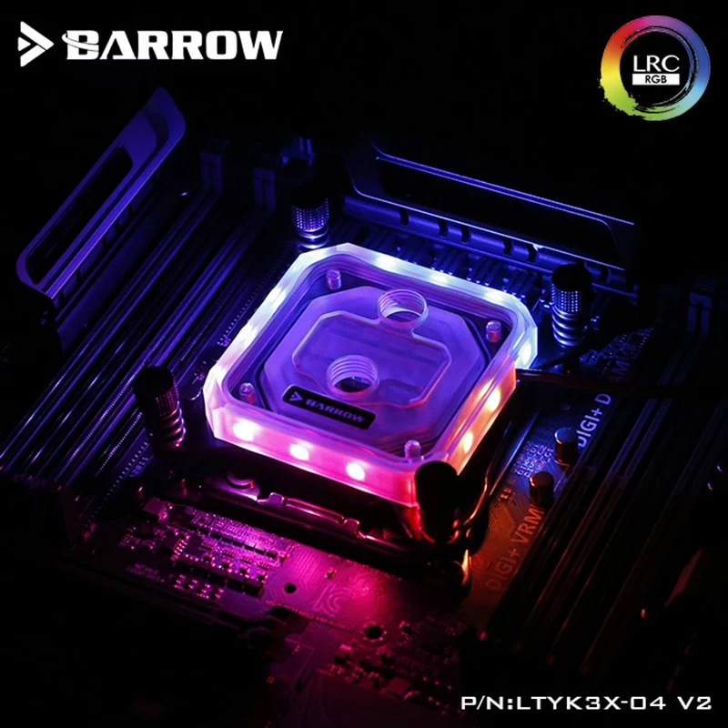 

Блок водяного охлаждения Barrow, для Intel Lga2011 X99/X299 CPU, LRC RGB v2 акриловый блок водяного охлаждения