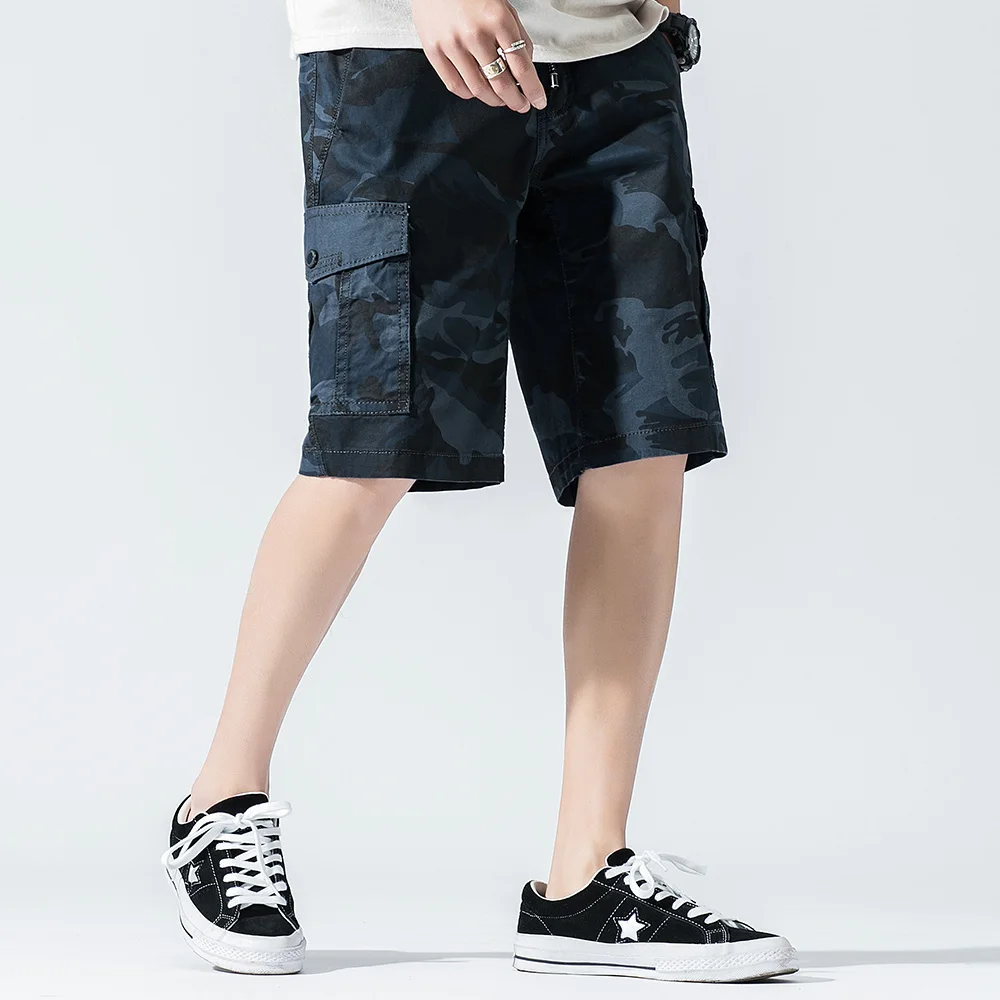 

Шорты-карго мужские хлопковые в стиле милитари, свободные штаны со множеством карманов, повседневные Бермуды, 4XL, лето 2020