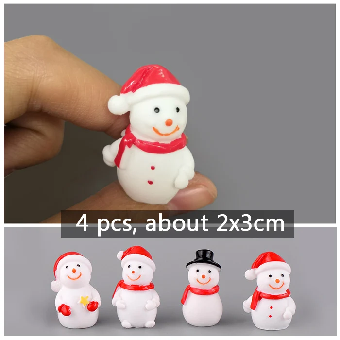 snowman set BAIUFOR Рождественский миниатюрный Санта Клаус сани олень подарок поезд статуэтки для террариума Феи садовый Декор снежный Пейзаж Модель - Цвет: snowman set