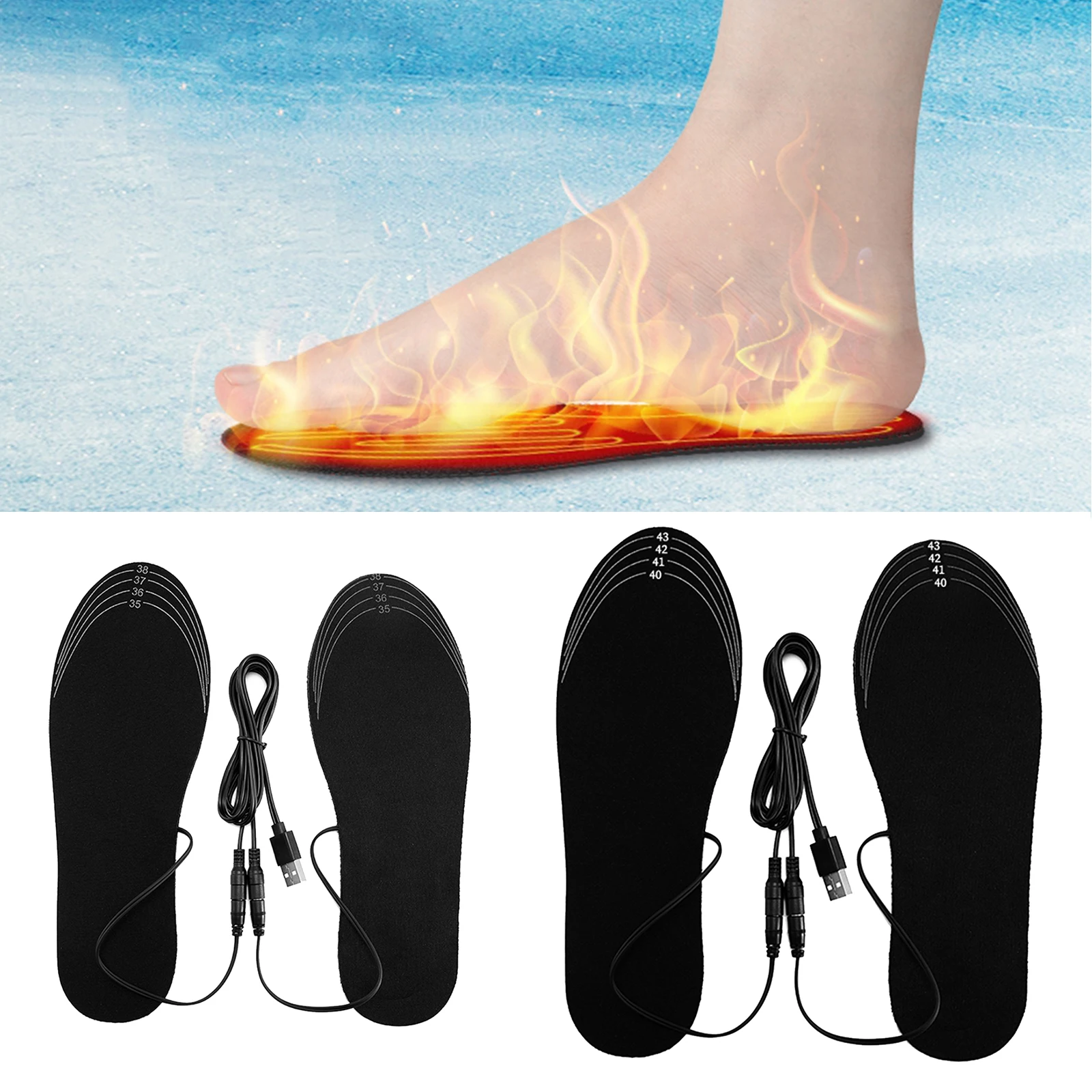 

Heated Insoles, USB Rechargeable Heating Shoes Pad, DIY Customizable Electric