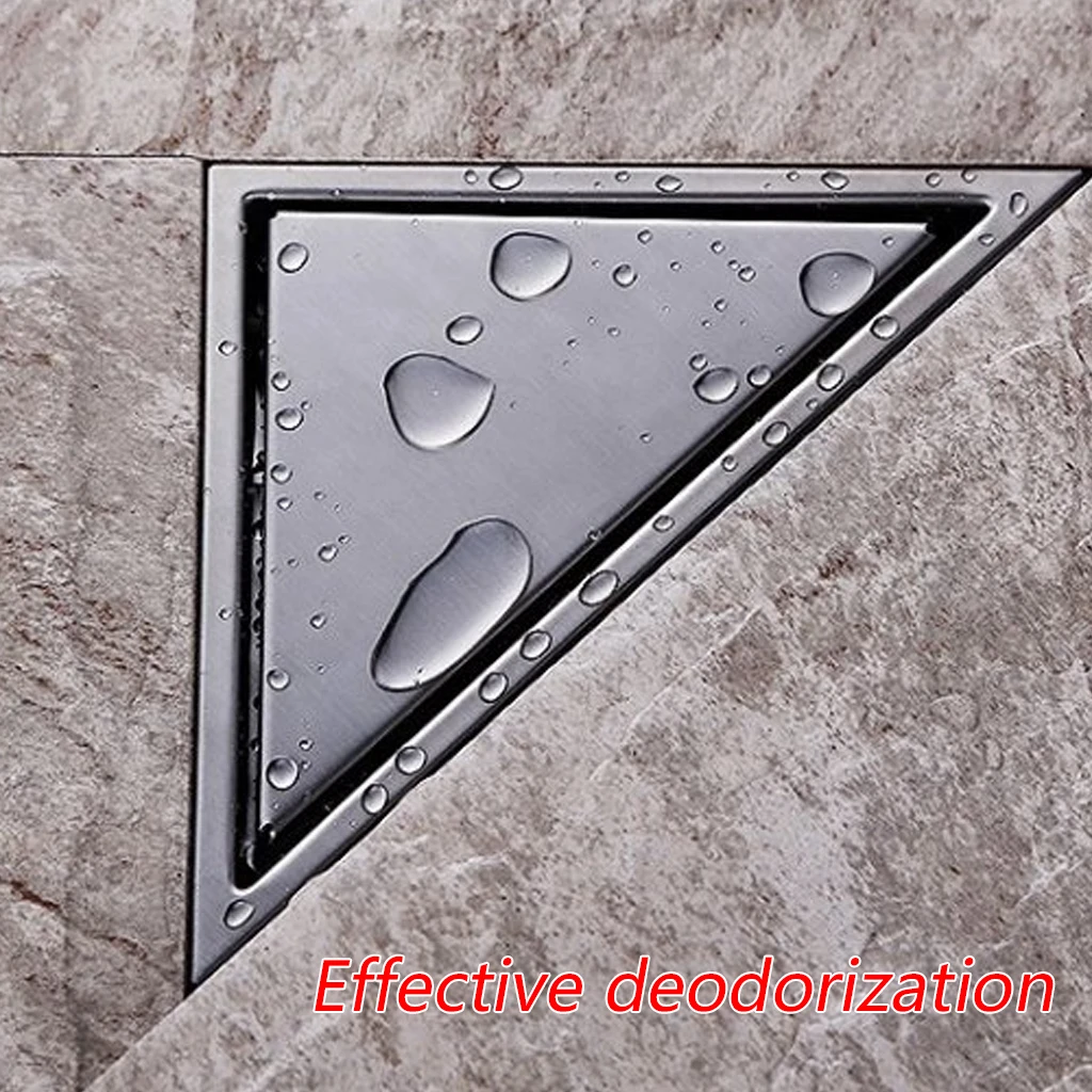 

Bathroom SUS 304 Stainless Steel Hidden Type Triangle Floor Drain Invisible Shower Drain Hair Catcher Clean Strainer S06