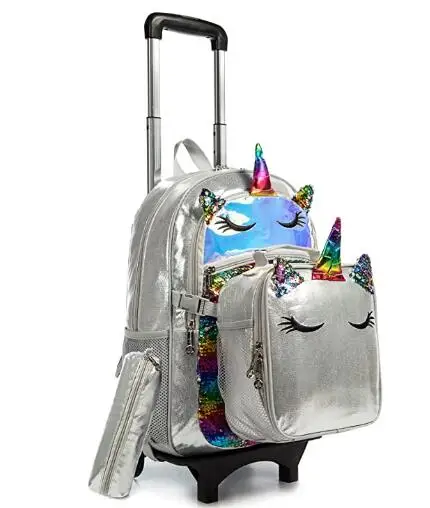 

School Rolling backpack Kids School wheeled backpack bag for girls student bag wheels children school Trolley backpack Bag