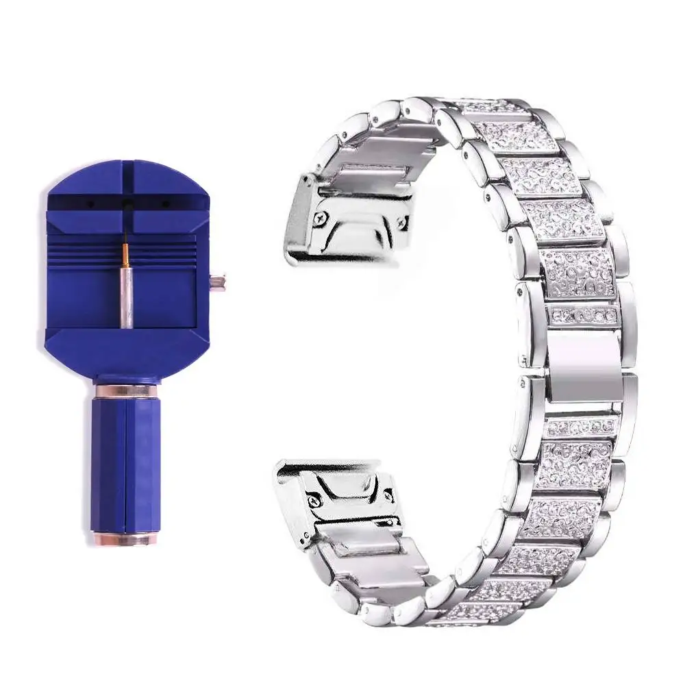Silver 3-Point Bling YOOSIDE Fenix 6S Quick Fit Женский браслет 20 мм Кристалл Bling часы из металлического сплава ремешок для Garmin Fenix 5s/5s Plus - Цвет: Silver 3-Point Bling