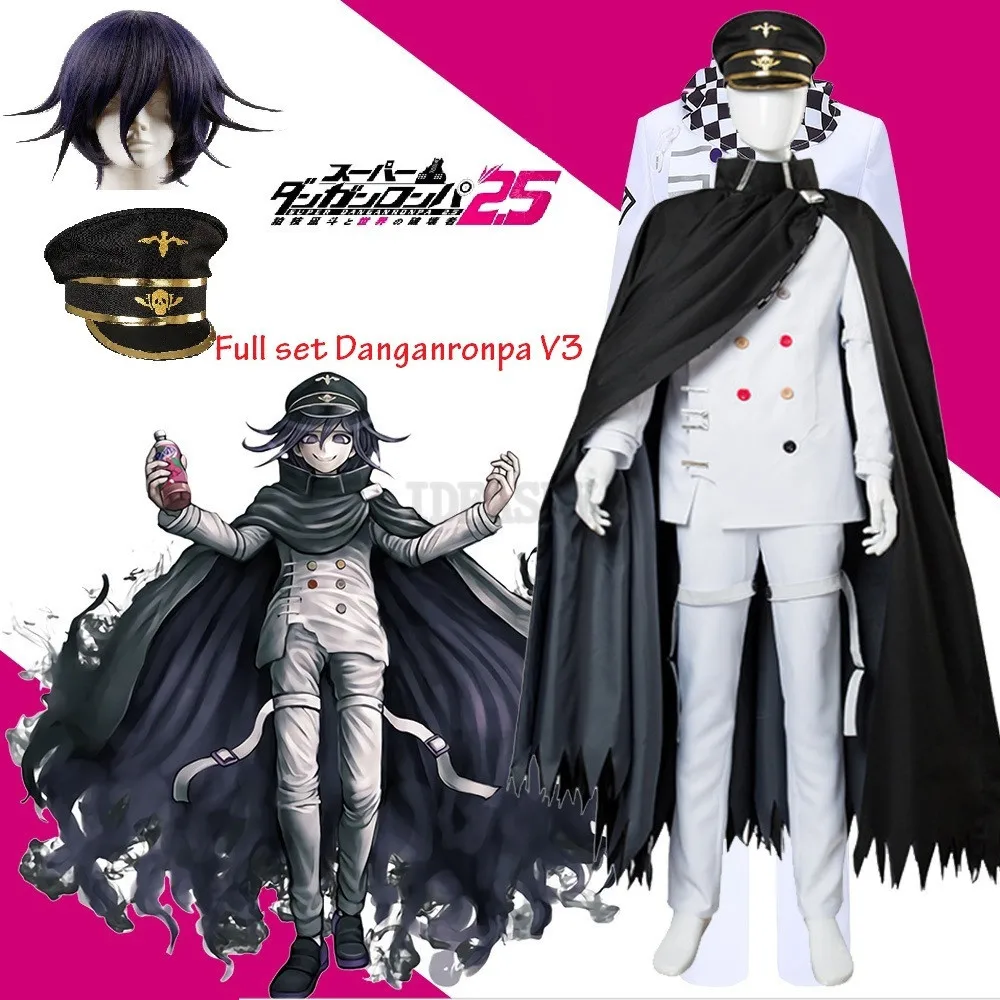 Костюм для косплея кокичи Ома из аниме Danganronpa V3: Killing Harmony костюм с париком и плащом