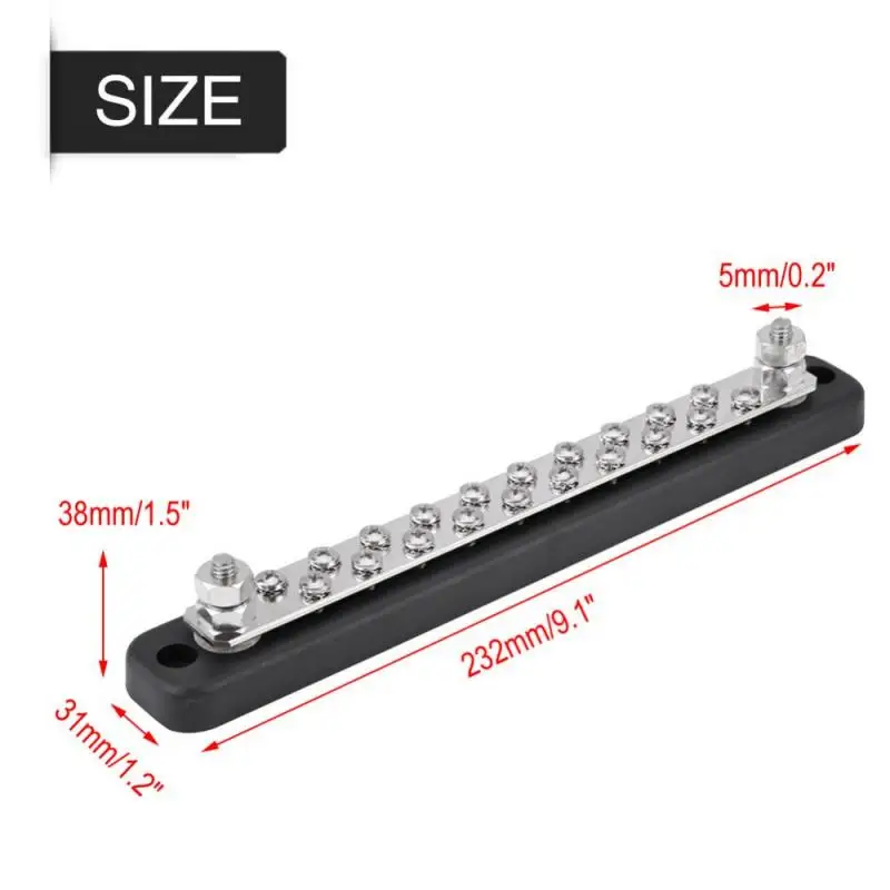 20 позиций 2 шины электрическая Клеммная колодка переменный ток 130 А постоянный 150