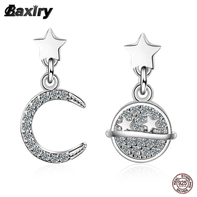 

Stud Earrings 925 Sterling Silver Original Gold Earring 2021 Trend Luxury Fashion Moon Star Wedding For Women Fine Jewelry New