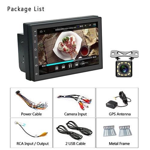 With 12 LED Camera Hikity автомобильный мультимедийный плеер Andriod gps навигация 2DIN HD автомобильное радио Wi-Fi 2 Din " автомобильное аудио-радио стерео зеркало радиосвязь автомобиль - Цвет: With 12 LED Camera