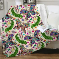 nknk brank butterfly blankets weeds bedding throw colorful plush throw blanket romantic bedspread for bed sherpa blanket animal
