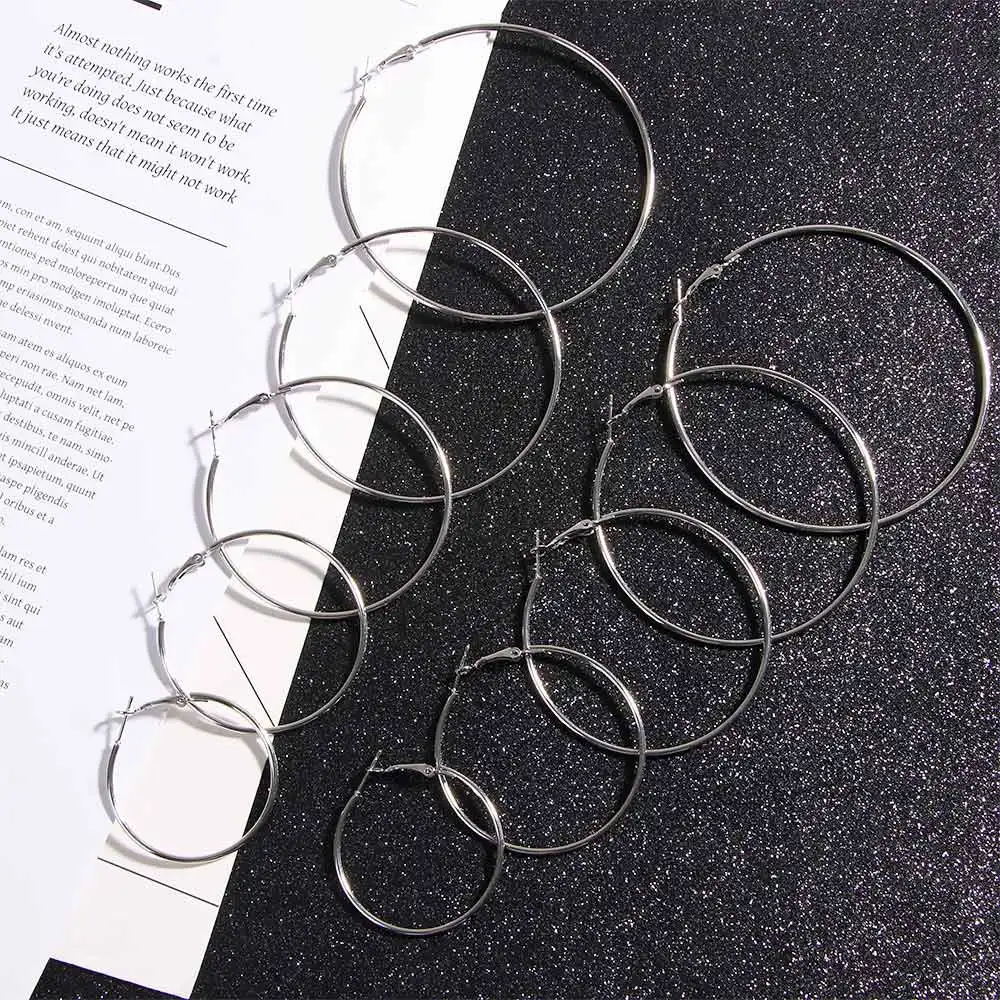 Набор серег колец большие круглые серьги модное ювелирное изделие для женщин