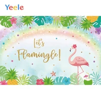 yeele green tropical style party photo backgrounds flamingo photography backdrops green leaves rainbow stars birthday photophone