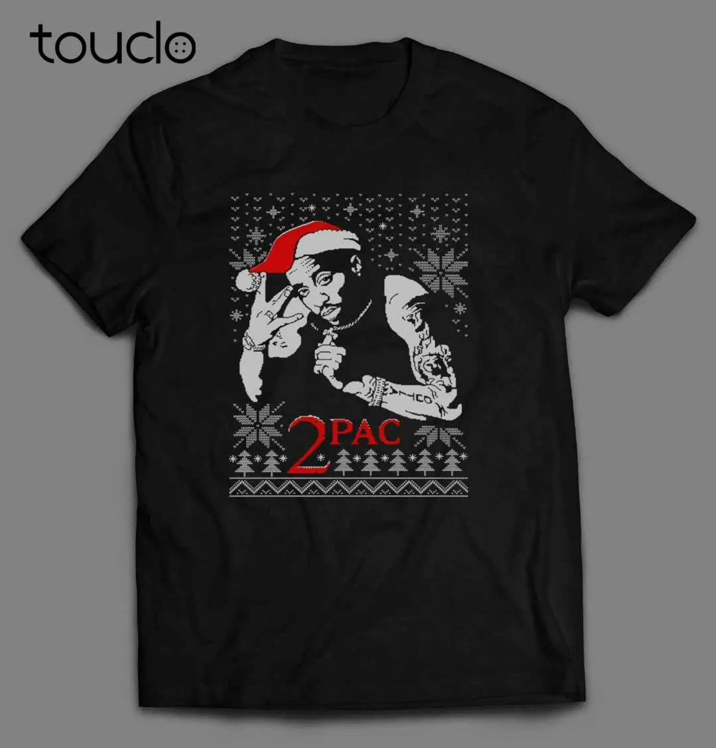 

Tupac 2Pac Hiphop, уродливая Рождественская футболка, Рождество, Oldskool, качественная футболка унисекс