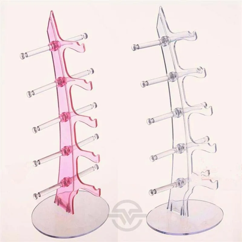 

Fashion Acrylic Sunglass Showing Rack Shelf Eyeglasses Display Stand Jewelry Holder For 5 Pairs Glasses Display