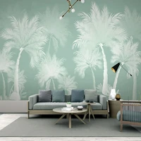 custom mural wallpaper nordic abstract art 3d tropical plant coconut tree landscape wall painting living room papel de parede 3d