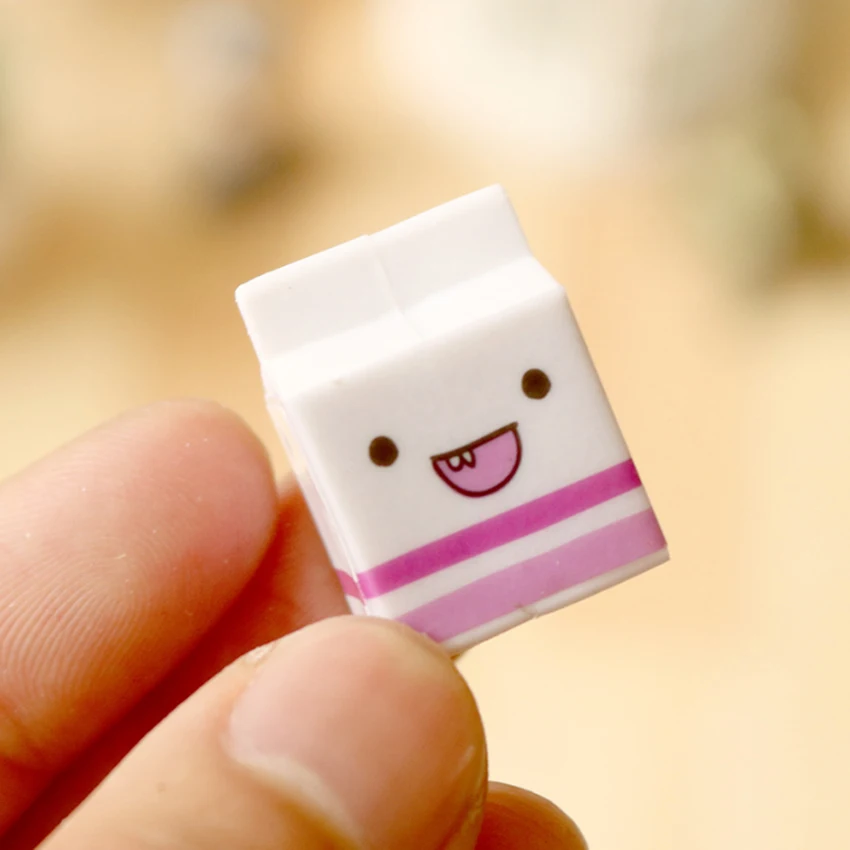 6pcs/pack Party Favors Creative Rubber Package for Milk Biscuits Eraser DIY Kawaii Pencil Kid's Gift | Дом и сад