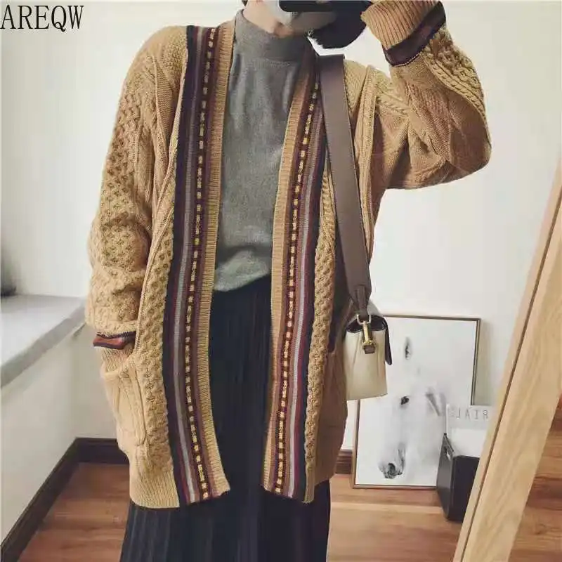 Новинка 2019 весенне-осенняя одежда корейский Кардиган женский свитер свободный