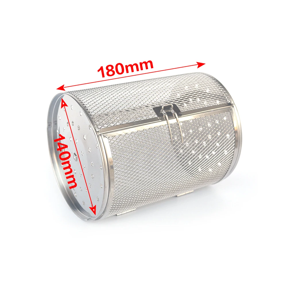 bbq stainless steel rotisserie grill roaster drum oven basket bakeware oven roast baking rotary nuts beans peanut basket grill free global shipping