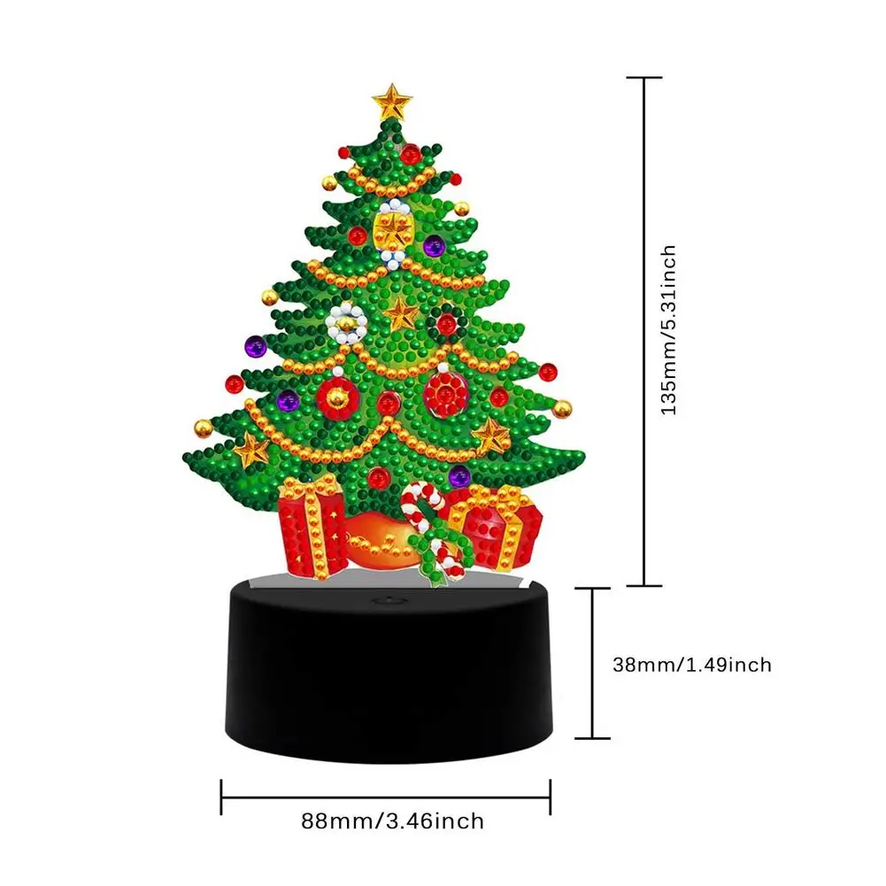 

Christmas Night Light Rhinestone Painting Touch Dimming Lamp