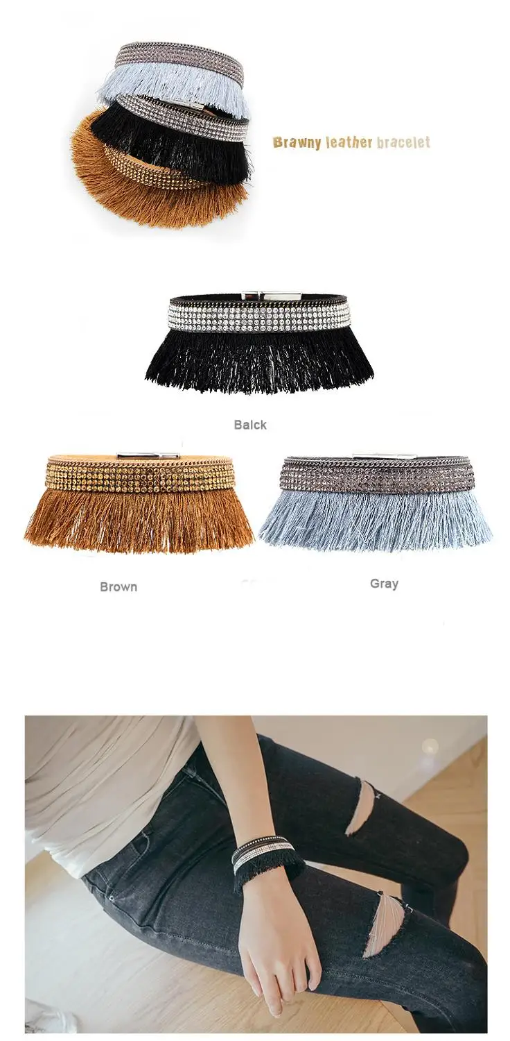 2019 Korean jewelry tassel magazine models stainless steel boutique magnetic buckle bracelet&ampbangles for women/men | Украшения и