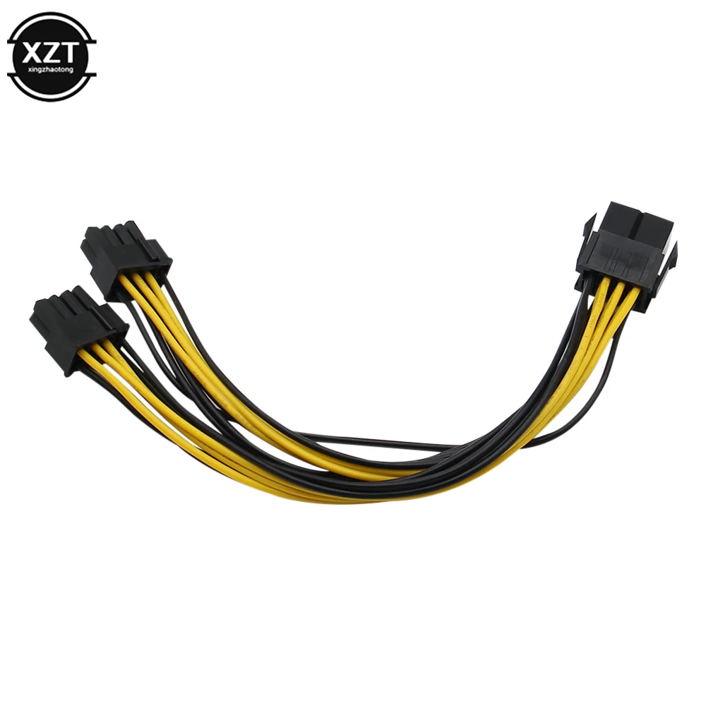 Hot Sale 10pcs/lot 8 Pin GPU to PCI-E 8P(6+2)pin splitter 18AWG extention power cable 20cm wire for graphics card BTC Miner | Компьютеры и