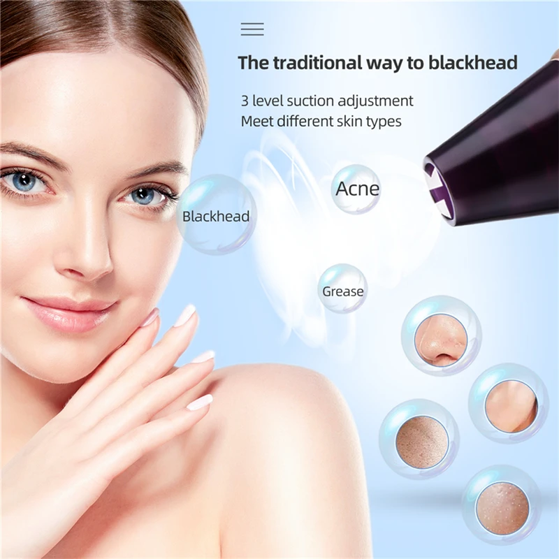 

CkeyiN Visual Blackhead Remover Pore Vacuum Camera Wifi 10X Magnification Real Time Hot Compress Acne Extractor Facial Cleaner