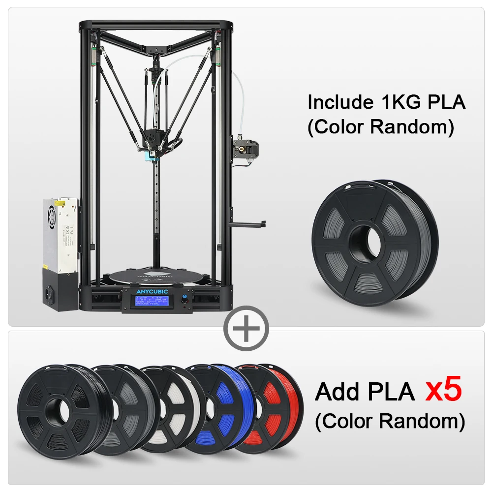 ANYCUBIC Kossel 3d Принтер шкив линейный плюс половина собранного большого размера 3D печати модуль автоматического выравнивания дешевые impresora 3d - Цвет: Kossel Add 5KG