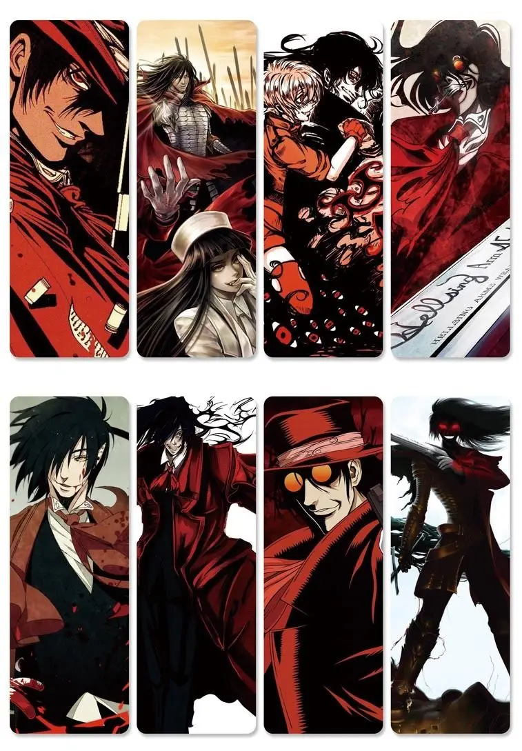 

8pcs/set Anime Hellsing PVC Cartoon Bookmarks Cards Digital Printing