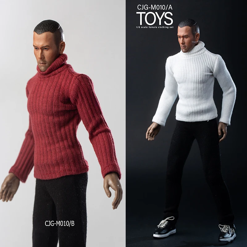 

1/6 Scale CJG-M010 Male Soldier Figure Turtleneck Sweater Knitwear Clothes Coat Accessory Fit 12'' HT/PH Figure Body Model Toy