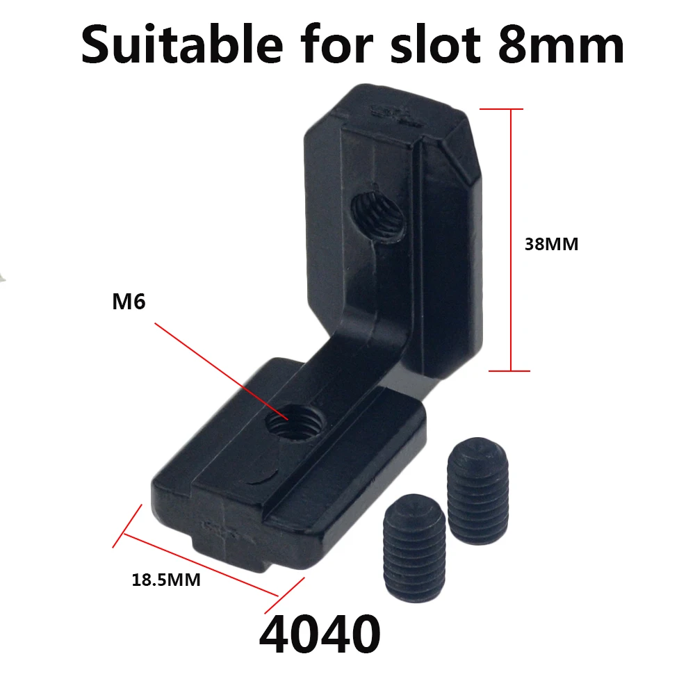 10 шт./упак. 2020 черный L-образный внутренний угловой соединительный кронштейн с