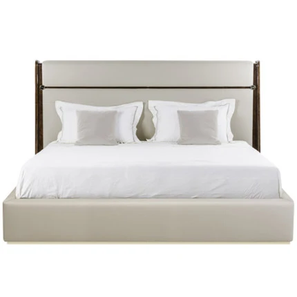 

Industrial price modern Chinese style wooden PU leather soft double bed with best price for apartment bedroom