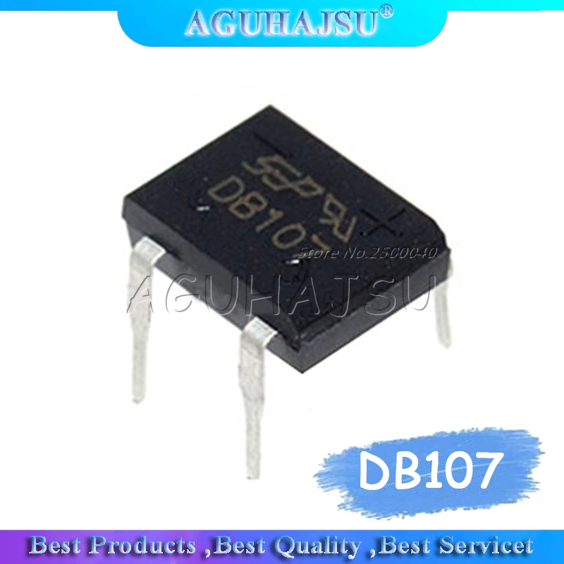 20 шт./лот DB107 db107 dip4 dip 1A 1000 В однофазный диодный выпрямитель мост | Электронные