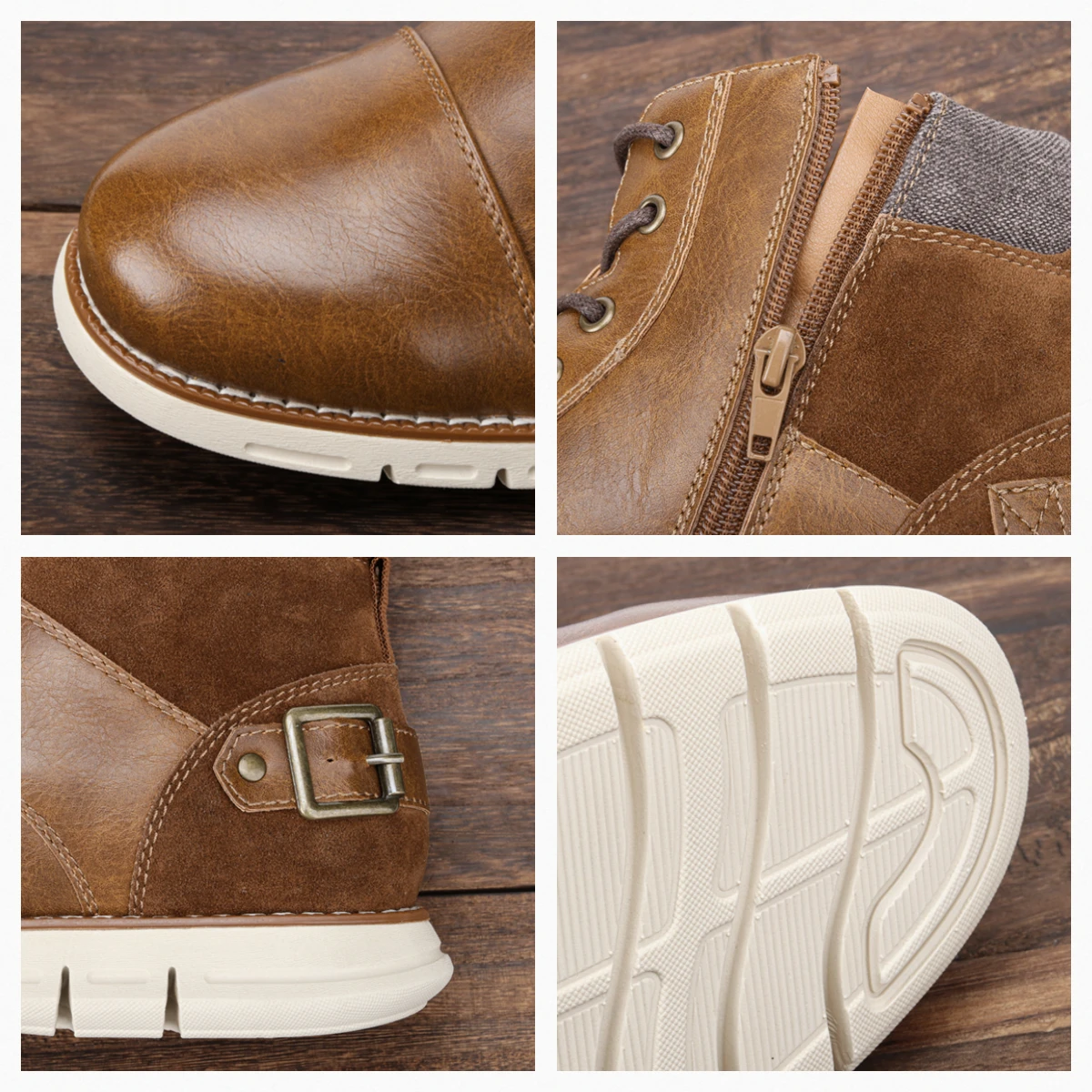 Мужские кожаные кроссовки черные повседневные Ботильоны на молнии 2020 7-13 размера