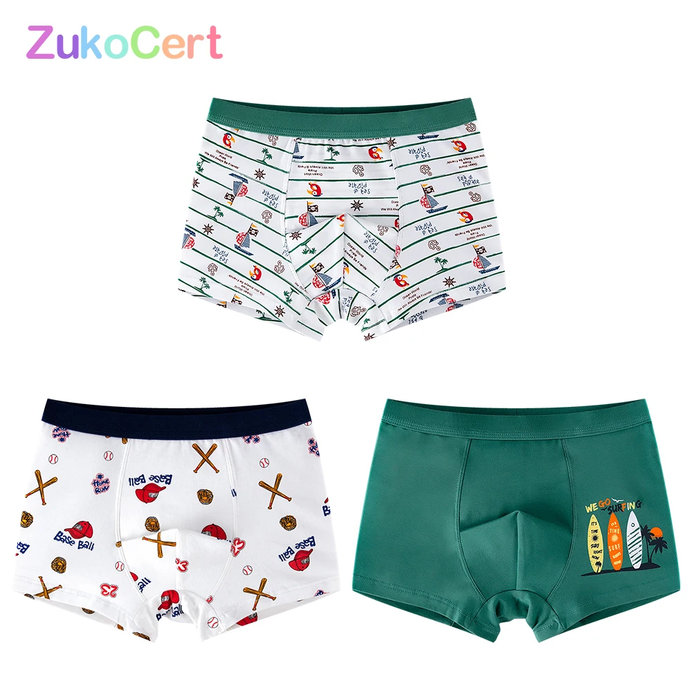 

3 Pcs/lot Kids Boxer Briefs Clothes Soft Cartoon Boys Underwear Cotton Shorts Teenager Panties For 2-10Years Old